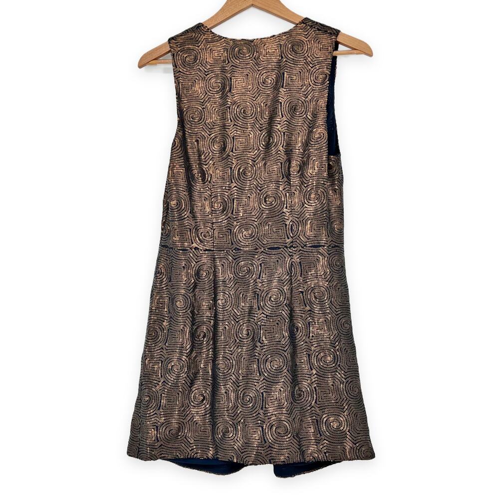 Free People Metallic Black Brocade Mini Dress - Picture 9 of 14